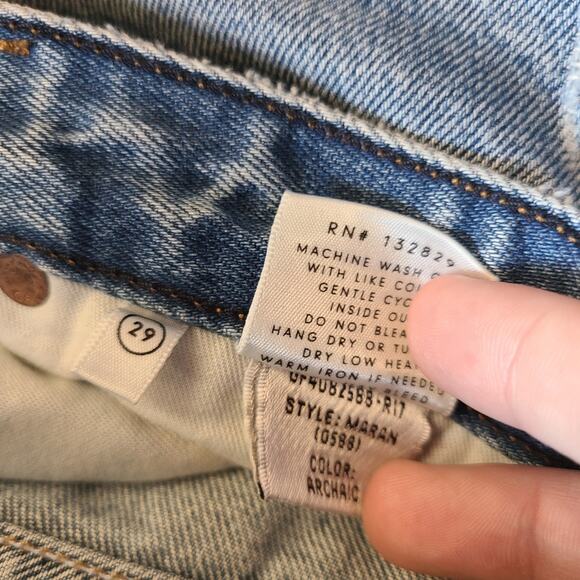 GRLFRND Maran Jean Tulip Hem Wide Leg Crop Archaic Blue 29 Button Fly Denim - Picture 9 of 9